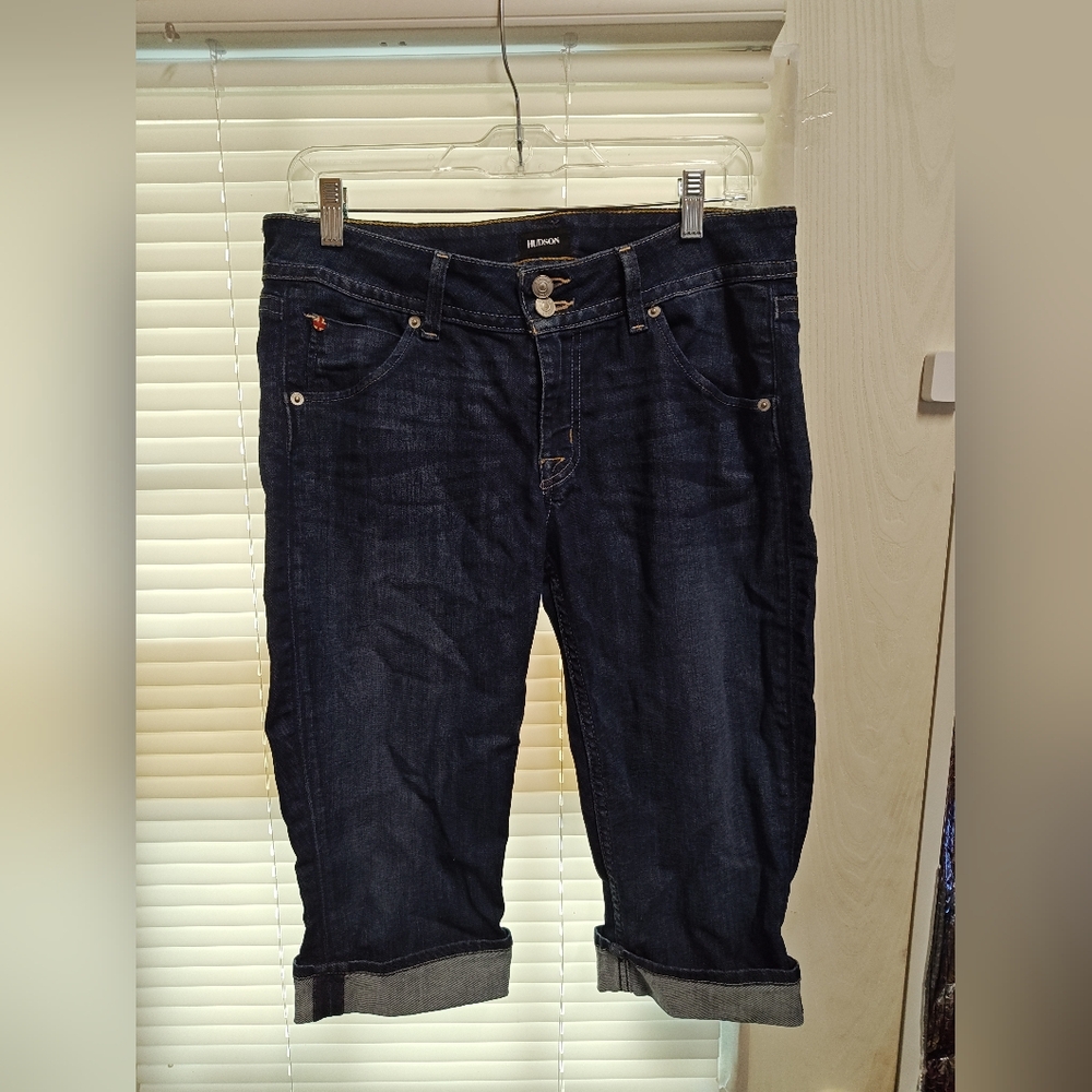 Hudson Jeans Dark Blue Denim Malibu Capris